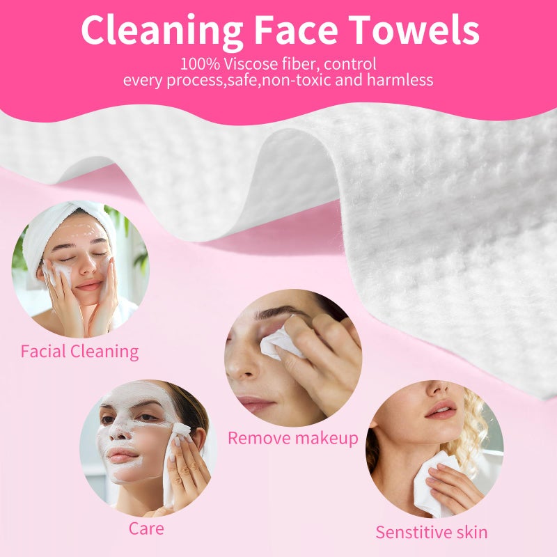 BILIYA Disposable Face Towels, Plant-Based Biodegradable Viscose, Lint-Free Dual Texture, Ultra Soft, For Sensitive Skin, 50 Count - Image 3